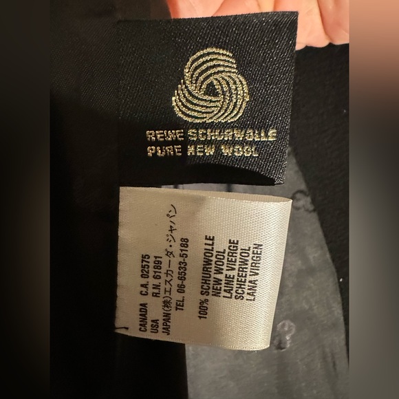 Escada vintage wool black double-breasted blazer contrast seams - Size 36 / US4 - Picture 9 of 15